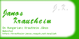 janos krautheim business card
