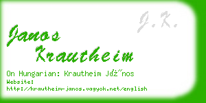 janos krautheim business card